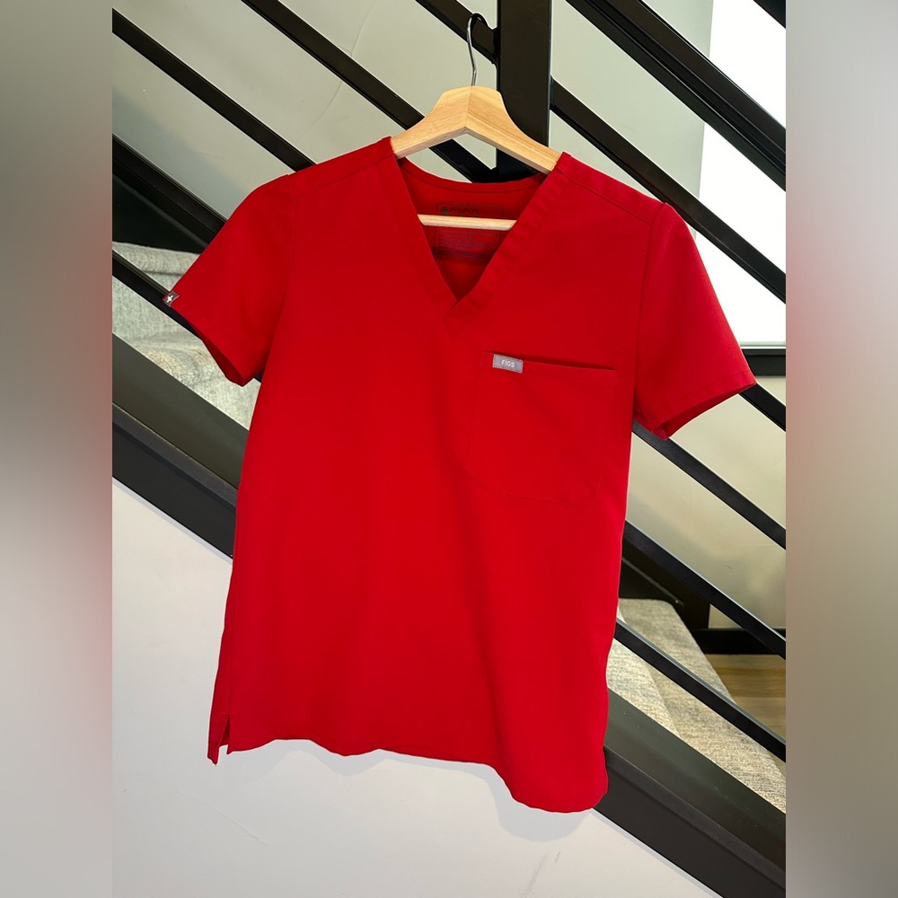 Red Figs Scrub Top